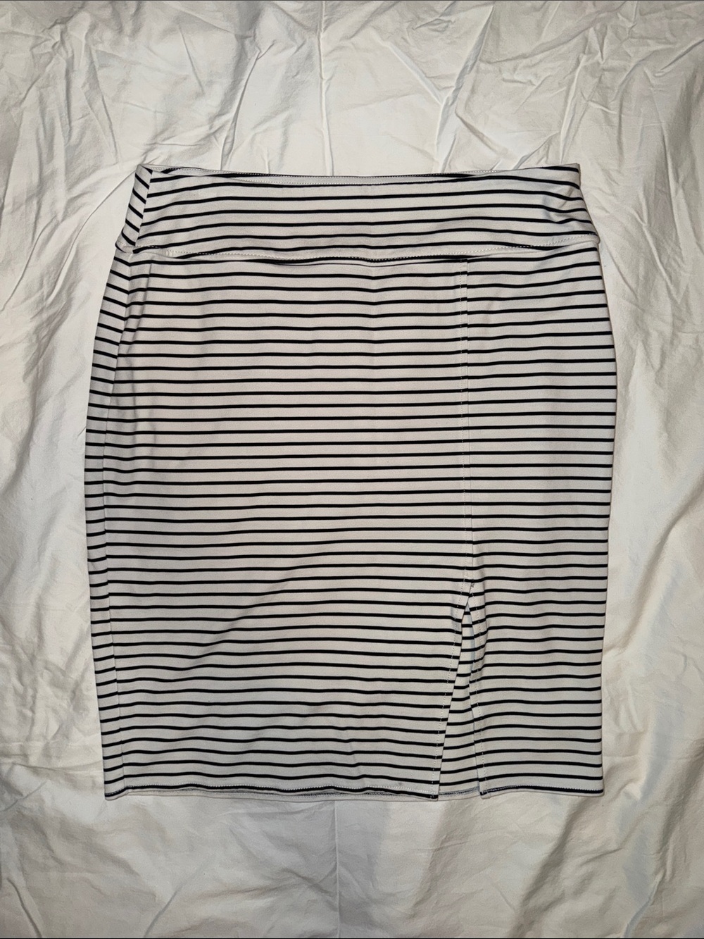Worthington Black and White Striped Pencil Skirt